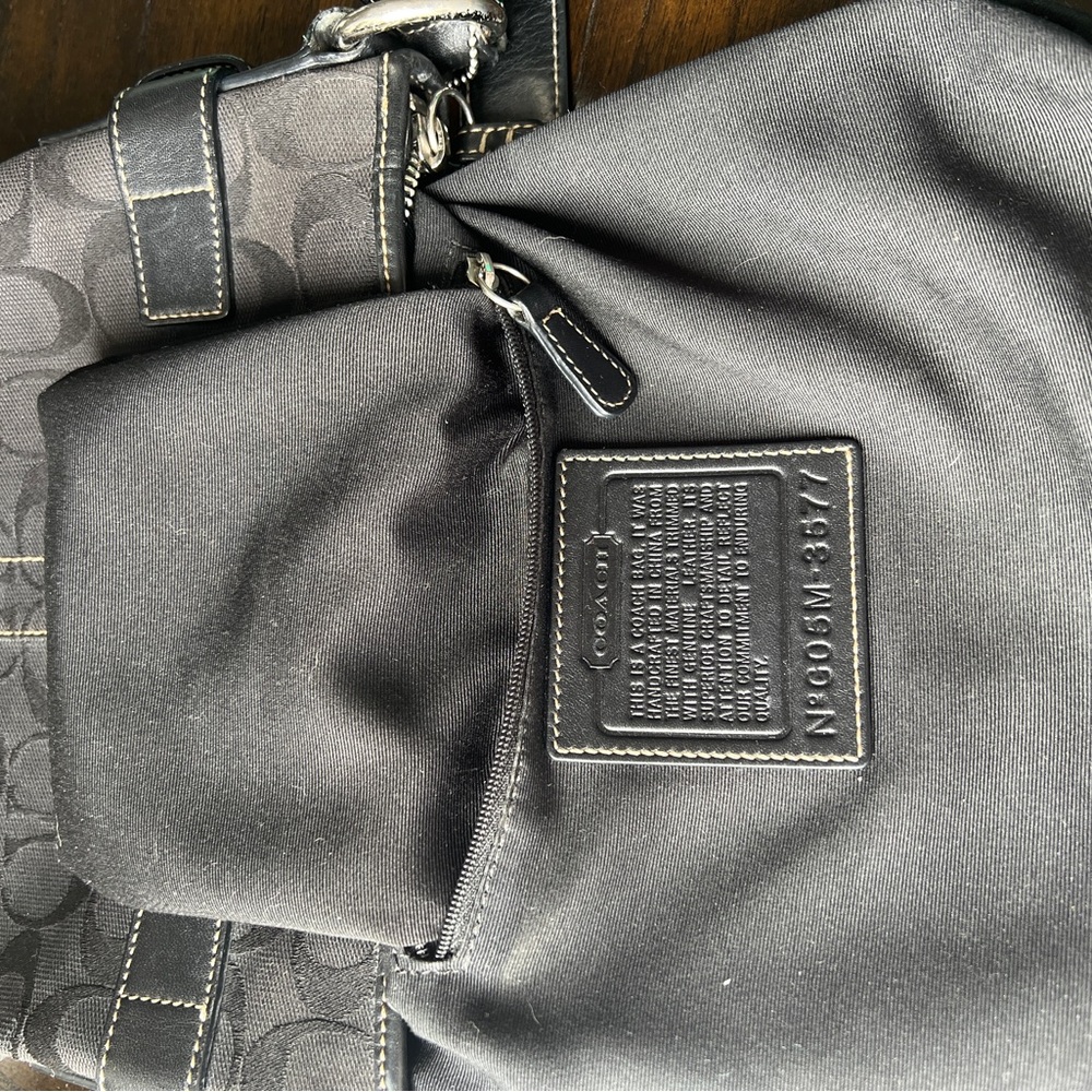 *SOLD* Coach Black Signature Canvas Leather Hobo Bag - Picture 11 of 12